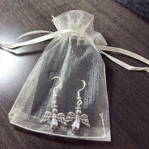 Angel earrings - silver tone - handmade